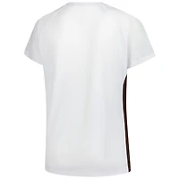 T-shirt à lacets et col en V paillettes pour femmes Fanatics White Cleveland Browns grande taille