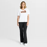 Women's Fanatics White Cleveland Browns Redzone Slub Boxy T-Shirt
