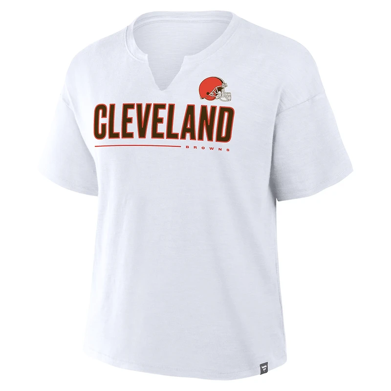 Women's Fanatics White Cleveland Browns Redzone Slub Boxy T-Shirt