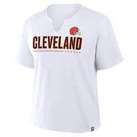 Women's Fanatics White Cleveland Browns Redzone Slub Boxy T-Shirt