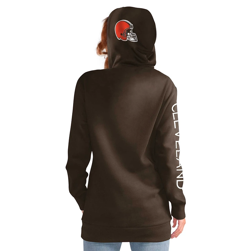 Chandail à capuchon pour femme G-III 4Her by Carl Banks Brown Cleveland Browns Extra Inning
