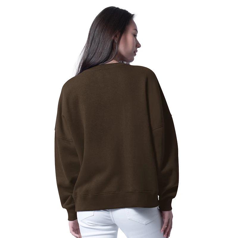 Women's G-III 4Her by Carl Banks Brown Cleveland Browns Oversized Feud Sweatshirt