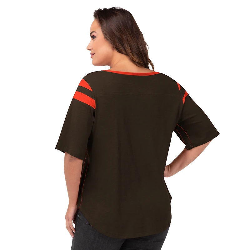 T-shirt de secondeur grande taille G-III 4Her par Carl Banks Brown pour femme des Cleveland Browns