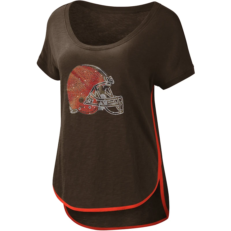 T-shirt à col rond Cleveland Browns Rookie G-III 4Her by Carl Banks pour femme, marron