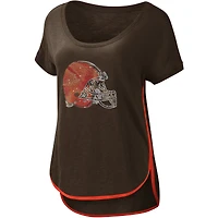 T-shirt à col rond Cleveland Browns Rookie G-III 4Her by Carl Banks pour femme, marron