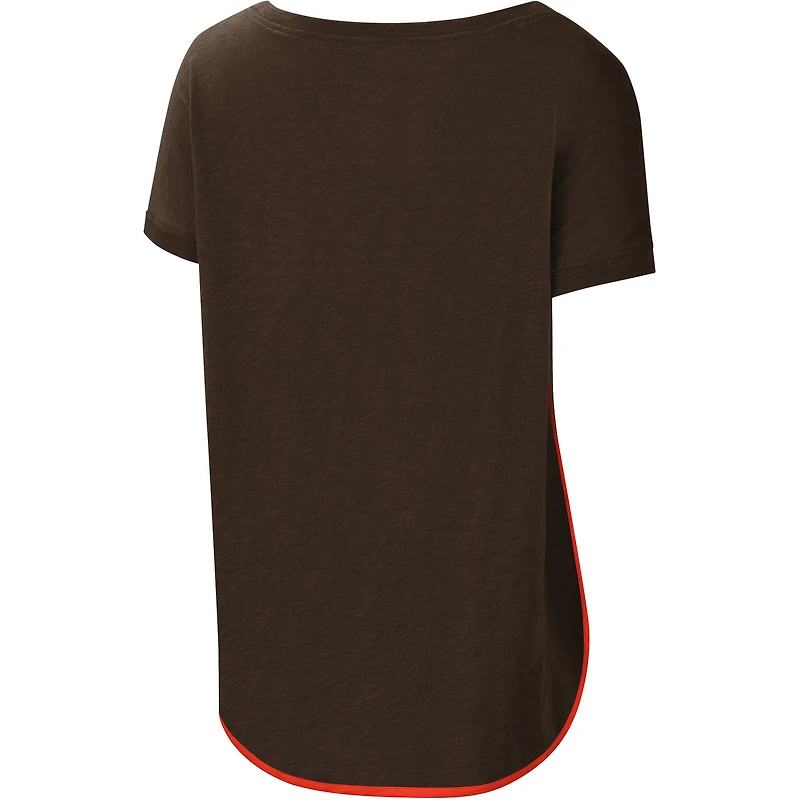 T-shirt à col rond Cleveland Browns Rookie G-III 4Her by Carl Banks pour femme, marron