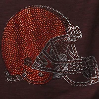T-shirt à col rond Cleveland Browns Rookie G-III 4Her by Carl Banks pour femme, marron