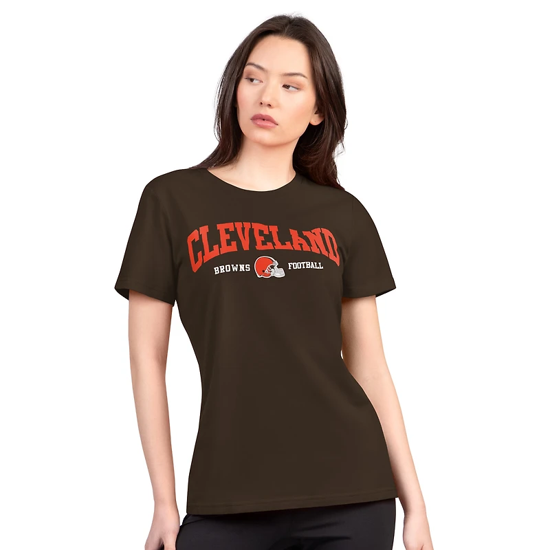 T-shirt à col rond ultra-mince et léger G-III 4Her par Carl Banks Brown pour femme, des Cleveland Browns.