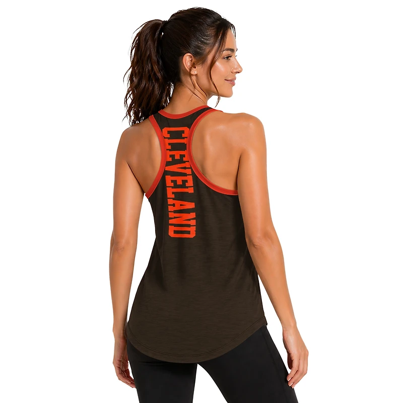 Women's G-III 4Her by Carl Banks Brown Cleveland Browns Tater II Racerback Tank Top