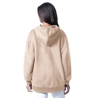Women's G-III 4Her by Carl Banks  Cream Cleveland Browns Best Hitter Oversized Tunic Pullover Hoodie