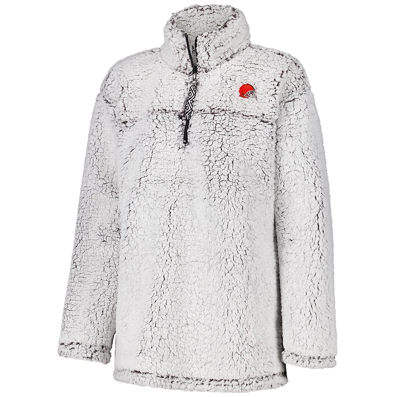 Veste zippée en sherpa pour femme G-III 4Her par Carl Banks, gris, Cleveland Browns