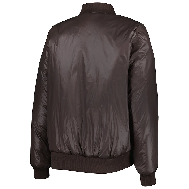Women's G-III 4Her by Carl Banks Oatmeal/Brown Cleveland Browns Switchback Reversible Full-Zip Jacket