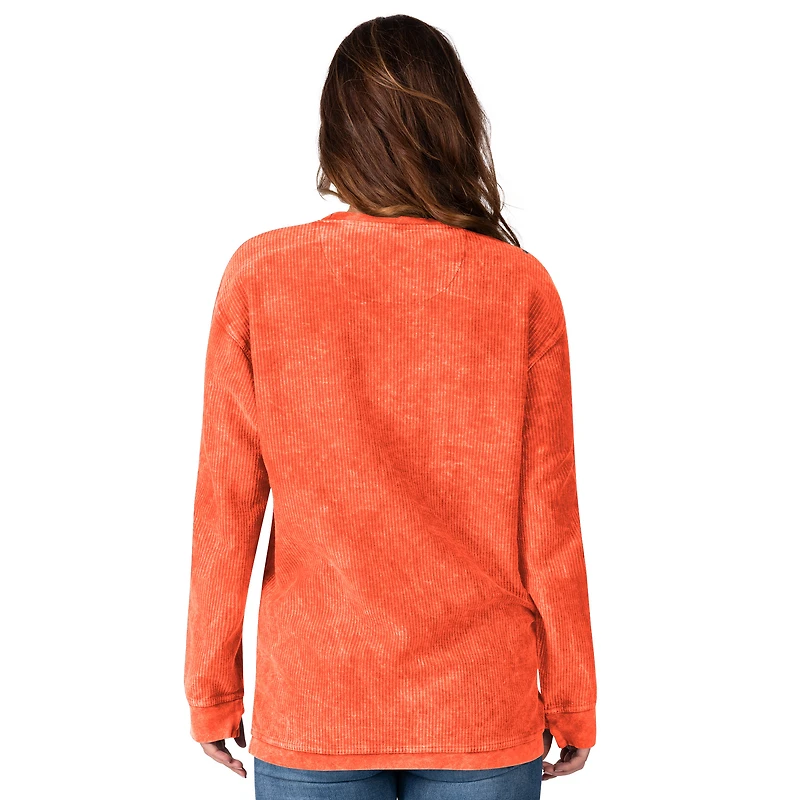 Women's G-III 4Her by Carl Banks Orange Cleveland Browns Comfy Cord Pullover Sweatshirt