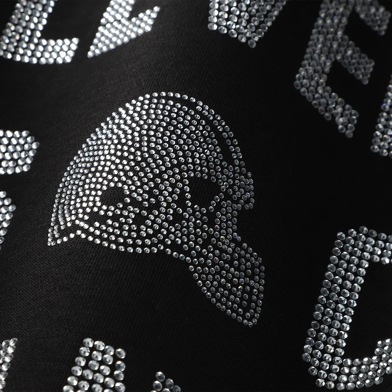 Women's Gameday Couture Black Cleveland Browns Oversized Hype Era Rhinestone Text Sweatshirt