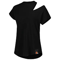 KIYA TOMLIN Chemise noire découpée en trois mélanges Cleveland Browns pour femmes