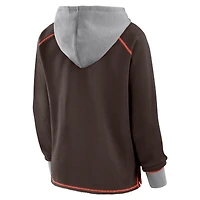 Sweat à capuche col en V polaire avec logo Athletic Brown des Cleveland Browns pour femme