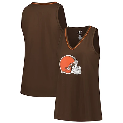 Débardeur à col en V Stellar Win pour femme, grande taille, avec logo Athletic Brown des Cleveland Browns