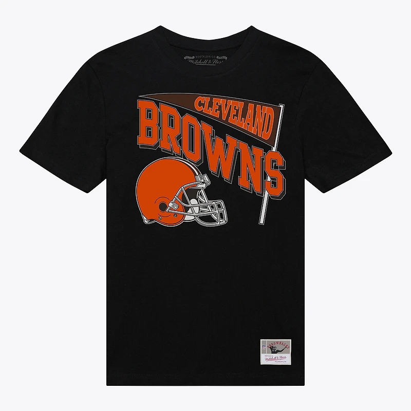 T-shirt noir Mitchell & Ness pour femme, motif petit ami dynamique de l'équipe Cleveland Browns