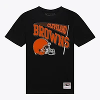 T-shirt noir Mitchell & Ness pour femme, motif petit ami dynamique de l'équipe Cleveland Browns