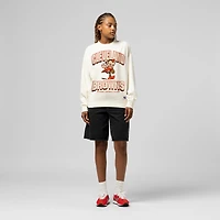 Women's  Mitchell & Ness Cream Cleveland Browns Tonal Arch Sweatshirt