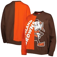 Sweat à capuche Big Face des Cleveland Browns Mitchell & Ness pour femme, orange/marron