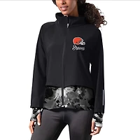 Veste de course à glissière entièrement zippée MSX by Michael Strahan Cleveland Browns Grace Raglan pour femmes