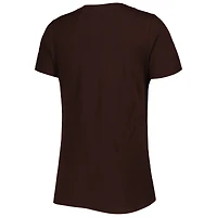 T-shirt à encolure en V pour femme Cleveland Browns Ink Dye Sideline marron New Era
