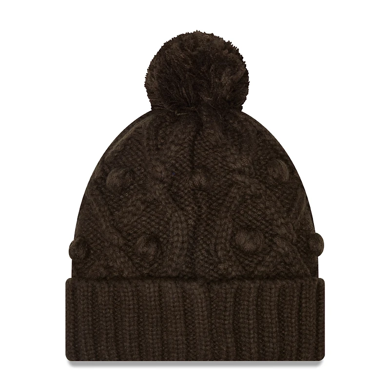 Women's New Era Brown Cleveland Browns Toasty Cuffed Pom Knit - Hat