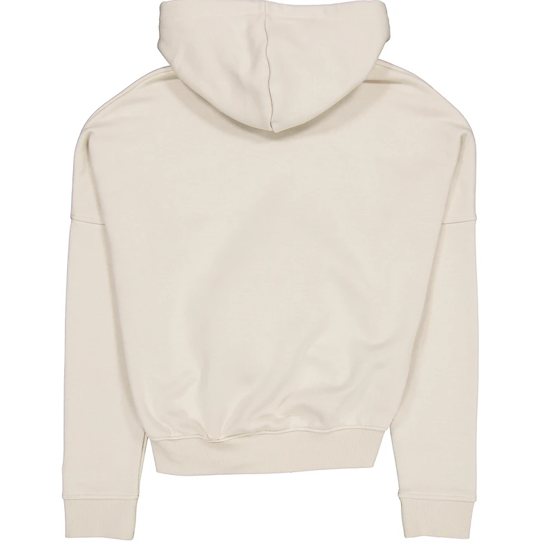 Sweat à capuche manches longues pour femme Cleveland Browns 3rd Down Historic New Era Cream