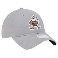 Women's New Era Gray Cleveland Browns Main 9TWENTY Adjustable Hat