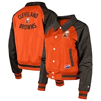 Women's New Era Orange Cleveland Browns Coaches Raglan Full-Snap Jacket