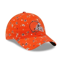 9TWENTY pour femme avec logo floral orange des Cleveland Browns New Era - Casquette ajustable