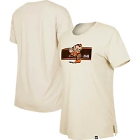 Women's New Era  Tan Cleveland Browns Third Down Historic T-Shirt