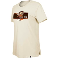 Women's New Era  Tan Cleveland Browns Third Down Historic T-Shirt