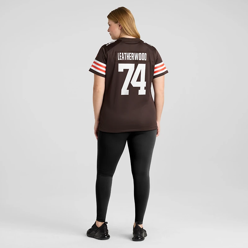 Maillot Nike Alex Leatherwood marron pour femme des Cleveland Browns Team Game