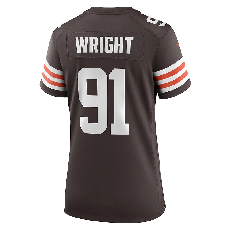 Maillot de match l'équipe Nike Alex Wright marron des Cleveland Browns pour femme