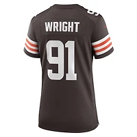 Maillot de match l'équipe Nike Alex Wright marron des Cleveland Browns pour femme