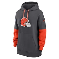 Sweat à capuche Nike Anthracite Cleveland Browns Sideline Essential pour femme