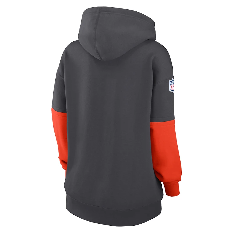 Sweat à capuche Nike Anthracite Cleveland Browns Sideline Essential pour femme