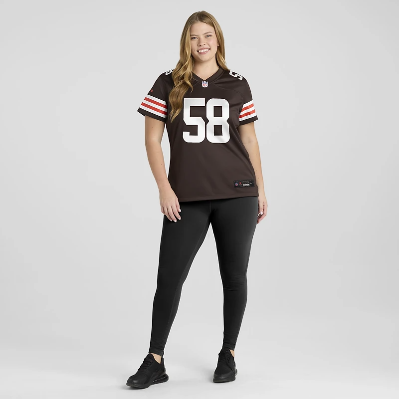 Maillot de match Nike Austin Barber Brown pour femme, équipe des Cleveland Browns