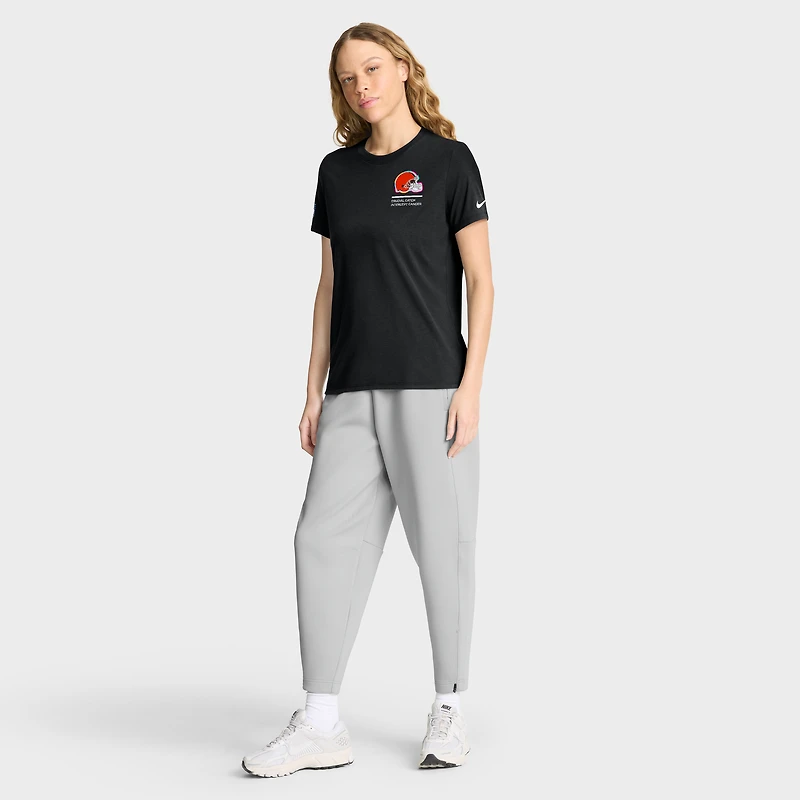 T-shirt Nike noir Cleveland Browns 2025 NFL Crucial Catch Tri-Blend Dri-FIT pour femme