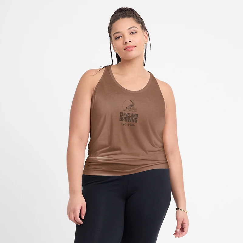 Débardeur Nike marron Cleveland Browns Glory Crisscross Dri-FIT pour femme