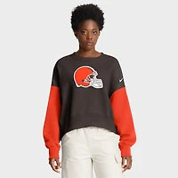 Sweat-shirt oversize à blocs de couleurs Nike Brown Cleveland Browns pour femme