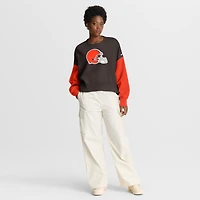 Sweat-shirt oversize à blocs de couleurs Nike Brown Cleveland Browns pour femme