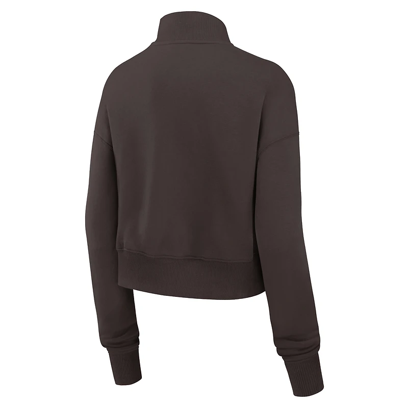 Sweat-shirt Nike marron à demi-zip pour femme Cleveland Browns Rewind Phoenix