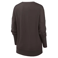 Women's Nike Brown Cleveland Browns Rewind Playback Icon Performance Pullover Sweatshirt
