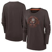 Women's Nike Brown Cleveland Browns Rewind Playback Icon Performance Pullover Sweatshirt