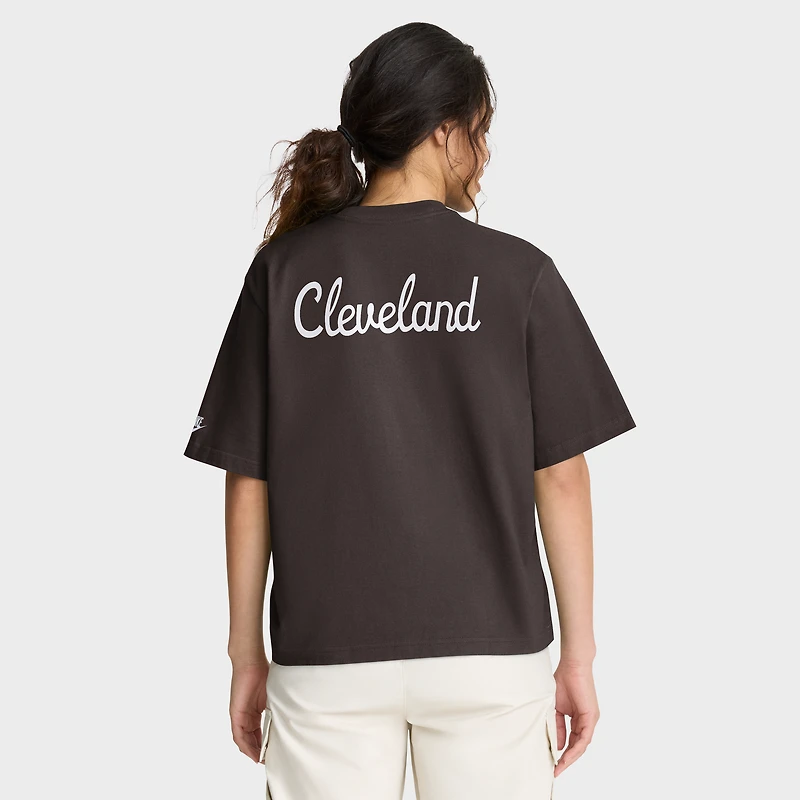 T-shirt Nike marron à poche carrée Rewind des Cleveland Browns pour femme