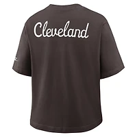 T-shirt Nike marron à poche carrée Rewind des Cleveland Browns pour femme