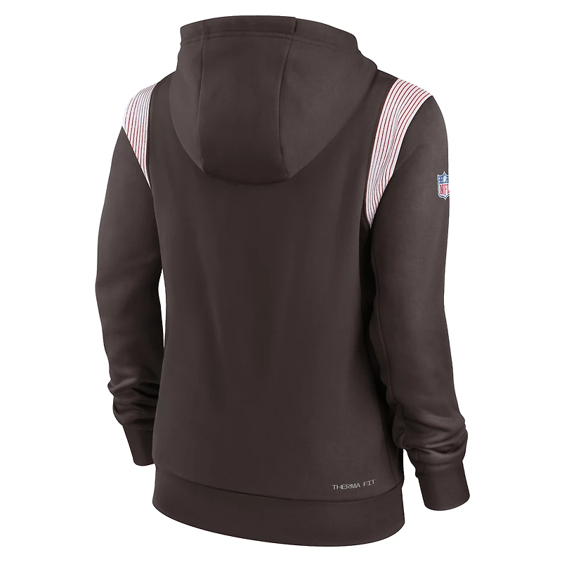Women's Nike Brown Cleveland Browns Sideline Stack Performance Pullover Hoodie